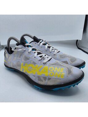 Hoka One One Rocket LD Mens Size 9.5 Track Spikes Gray Yellow Shoes Athletic